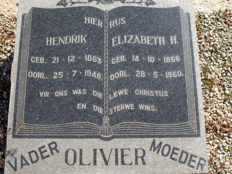 OLIVIER Hendrik 1863-1948 & Elizabeth H. 1866-1960