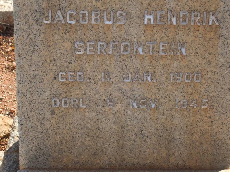 SERFONTEIN Jacobus Hendrik 1900-1945