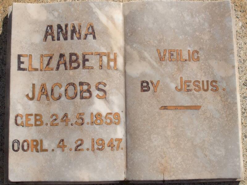 JACOBS Anna Elizabeth 1859-1947