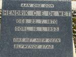 WET Hendrik C.E., de 1870-1953