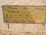 JOHNSON Maria H. nee VAN RENSBURG 1937-1960 :: JOHNSON Boetie 1933-2002 :: JOHNSON Maria Johanna 1931-2005