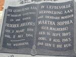 ? Frederick Johannes 1888-1960 & Martha Sophia MALHERBE 1885-1963