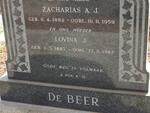 BEER Zacharias A.J., de 1882-1959 & Lovina J. 1887-1982