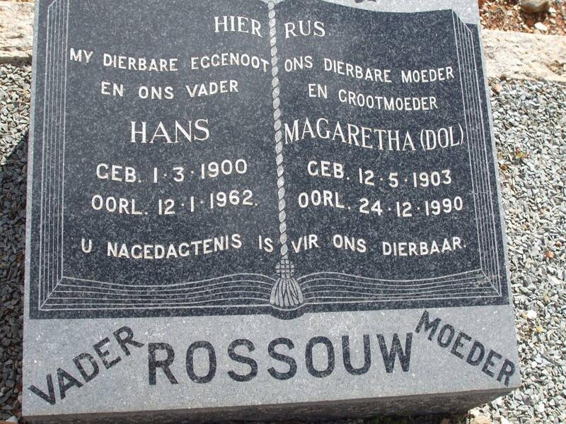 ROSSOUW Hans 1900-1962 & Margaretha 1903-1990