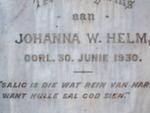 HELM Johanna W. -1930
