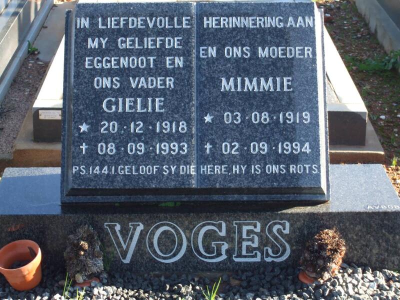 VOGES Gielie 1918-1993 & Mimmie 1919-1994