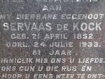 KOCK Servaas, de 1852-1933