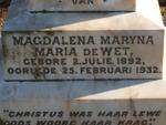 WET Magdalena Maryna Maria, de 1892-1932