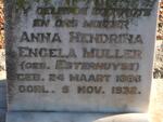 MULLER Anna Hendrina Engela nee ESTERHUYSE 1886-1932