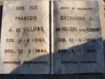 VILLIERS Francois J., de 1862-1942 & Catharina J. PEROLD 1868-1952