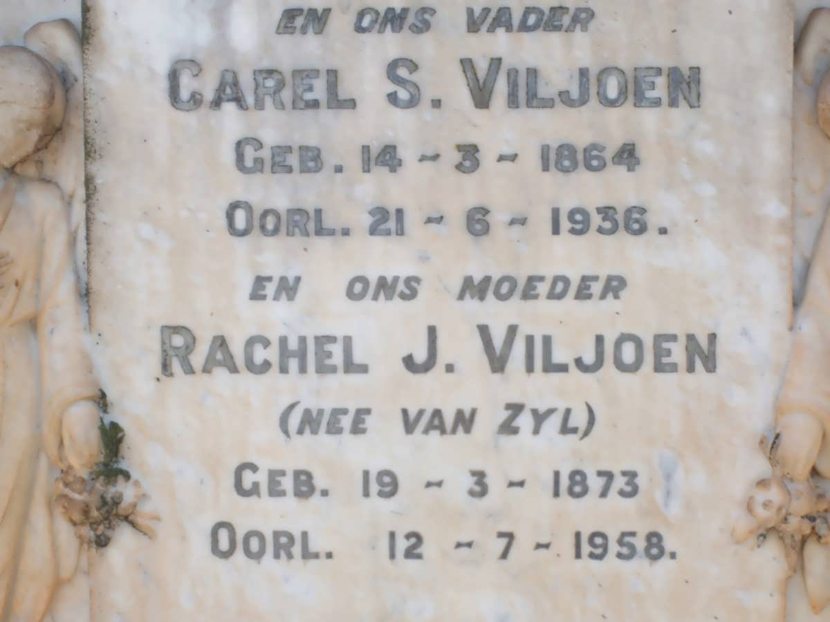 VILJOEN Carel S. 1864-1936 & Rachel J. VAN ZYL 1873-1958