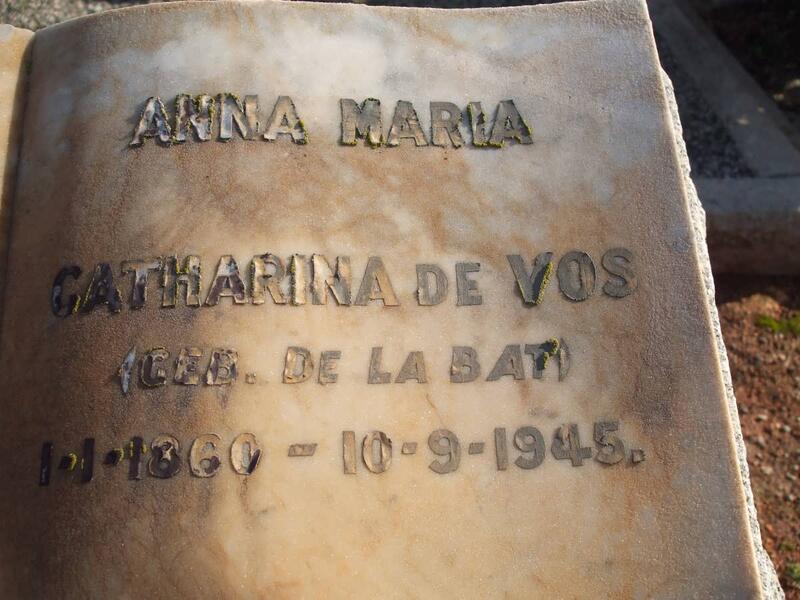VOS Anna Maria Catharina, de nee DE LA BAT 1860-1945