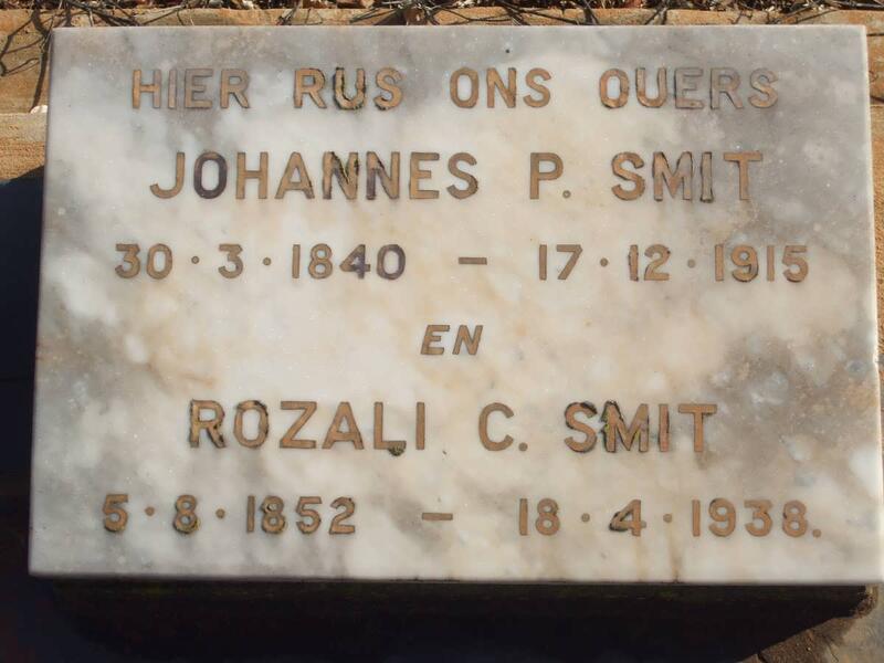 SMIT Johannes P. 1840-1915 & Rozali C. 1852-1938