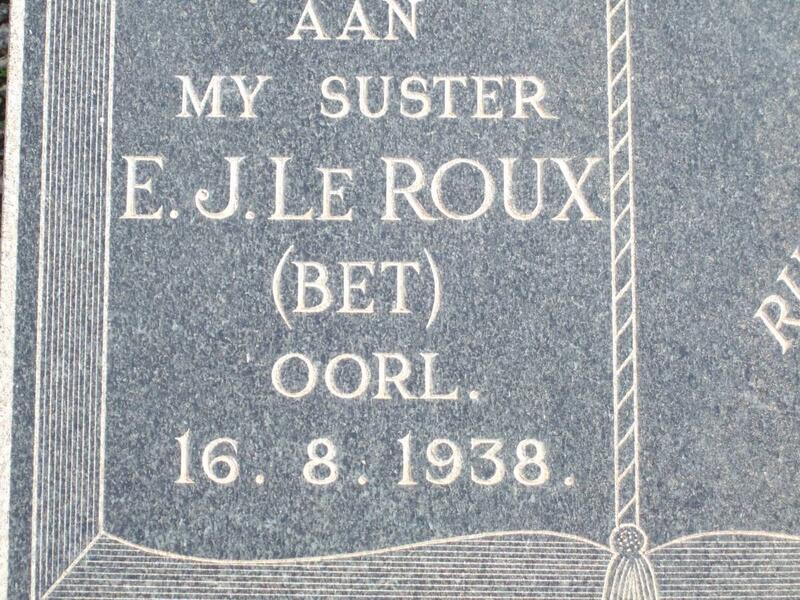 ROUX E.J., le -1938