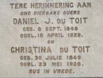 TOIT Daniel J., du 1849-1929 & Christina 1849-1928