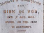 VOS Dirk, de 1848-1923