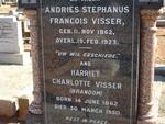 VISSER Andries Stephanus Francois 1862-1923 & Harriet Charlotte BRANDOM 1862-1950