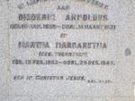? Diederik Arnoldus 1858-1921 & Martha Margaretha TREURNICH 1862-1945