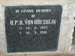 HOESSLIN O.P.V., von 1921-2001