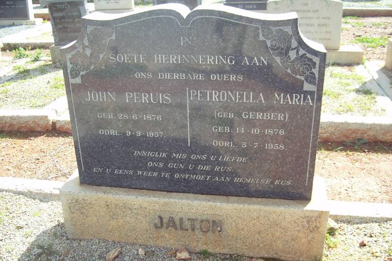 DALTON John Petrus 1876-1957 & Petronella Maria GERBER 1876-1958