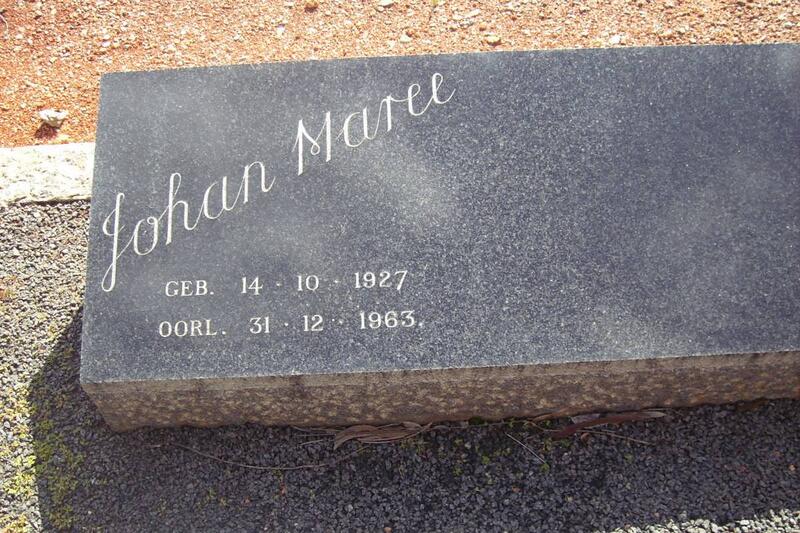 MAREE Johan 1927-1963