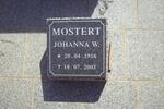 MOSTERT Johanna W. 1916-2003