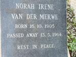MERWE Norah Irene, van der 1905-1964