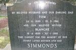 SIMMONDS Tom 1888-1961 & Blanche 1889-1982