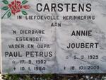CARSTENS Paul Petrus 1902-1984 & Annie JOUBERT 1929-2000