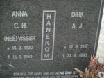 HANEKOM Dirk A.J. 1917-1993 & Anna C.H. VISSER 1920-1993