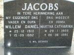 JACOBS Willem Daniel 1910-1992 & Martha Catharina 1909-1995
