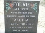 FOURIE Aletta nee TOLKEN 1913-1992