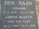 HAAN Johannes, den 1909-1986 & Aartje Maartje VAN VLIET 1909-1998