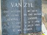 ZYL Alwina, van 1915-1988 :: VAN ZYL Jannie 1956-1980