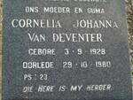 DEVENTER Cornelia Johanna, van 1928-1980