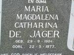JAGER Maria Magdalena Catharina, de 1904-1977