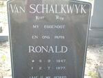 SCHALKWYK Ronald, van 1947-1977