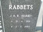 RABBETS J.H.R. 1931-1984