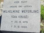 WEFERLING Wilhelmine nee KRUSE 1879-1960