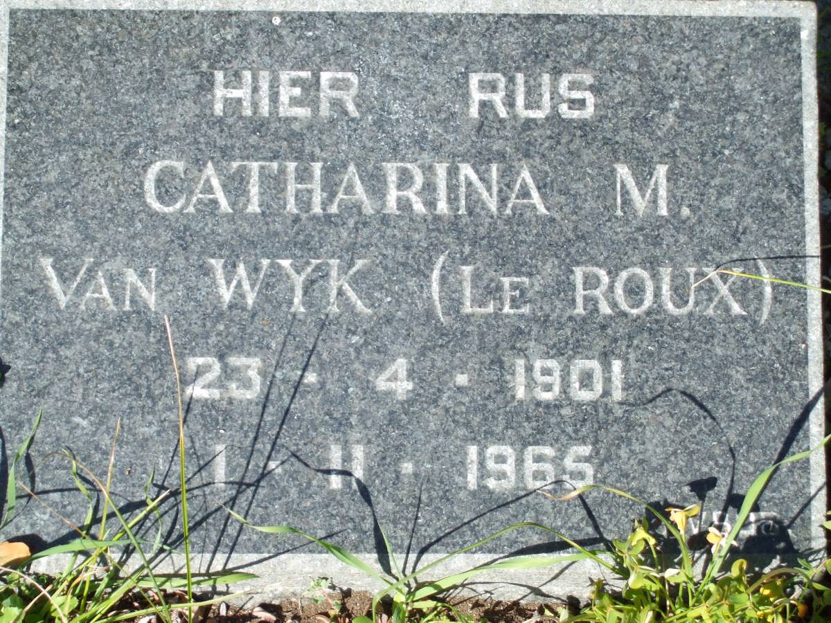 WYK Catharina, van nee LE ROUX 1901-1965