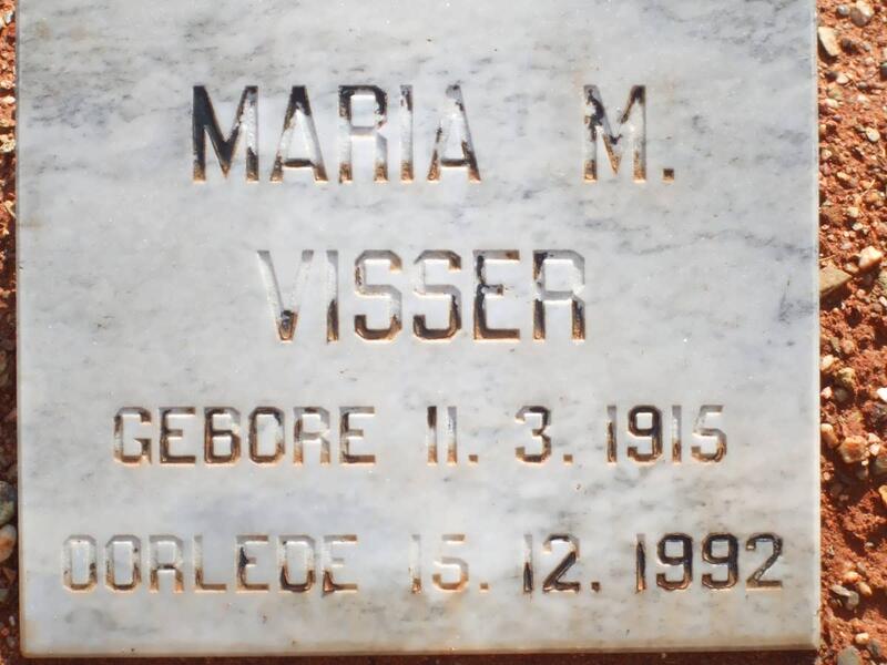 VISSER Maria M. 1915-1992