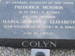 COLYN Frederick Hendrik 1897-1967 & Maria Johanna Elizabeth VISSER 1909-1980