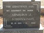 SCHOONWINKEL Arnoldus J. 1891-1968