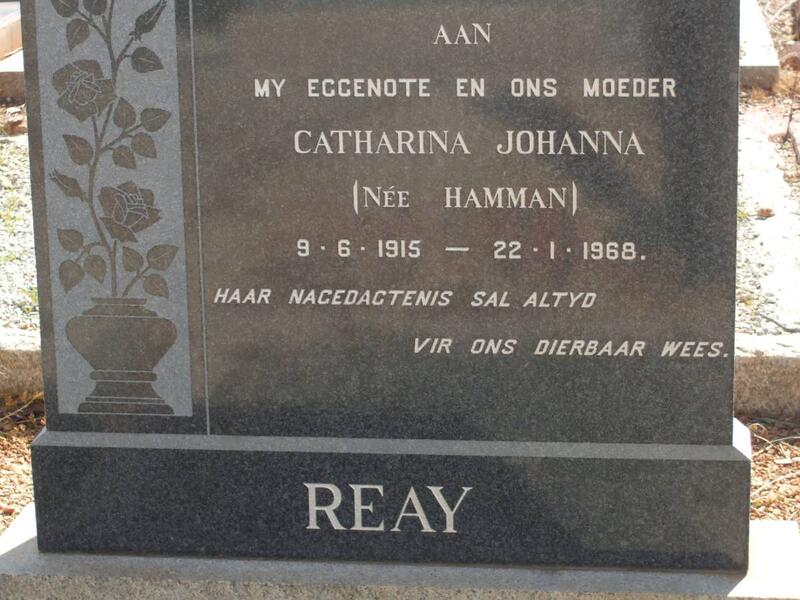 REAY Catharina Johanna nee HAMMAN 1915-1968