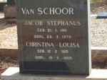 SCHOOR Jacob Stephanus, van 1911-1979 & Christina Louisa 1915-1985