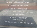 ? George Johannes 1922-1969 & Aletta Johanna KARSTENS 1919-1973