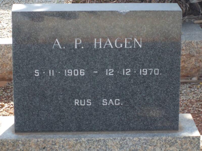 HAGEN A.P. 1906-1970