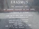 ERASMUS Louwrens P. 1919-1977 & Susanna Elizabeth KRIEL 1923-2005