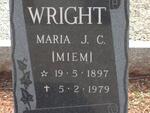 WRIGHT Maria J.C. 1897-1979