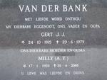 BANK Gert J.J., van der 1915-1979 & A.Y. 1925-2005
